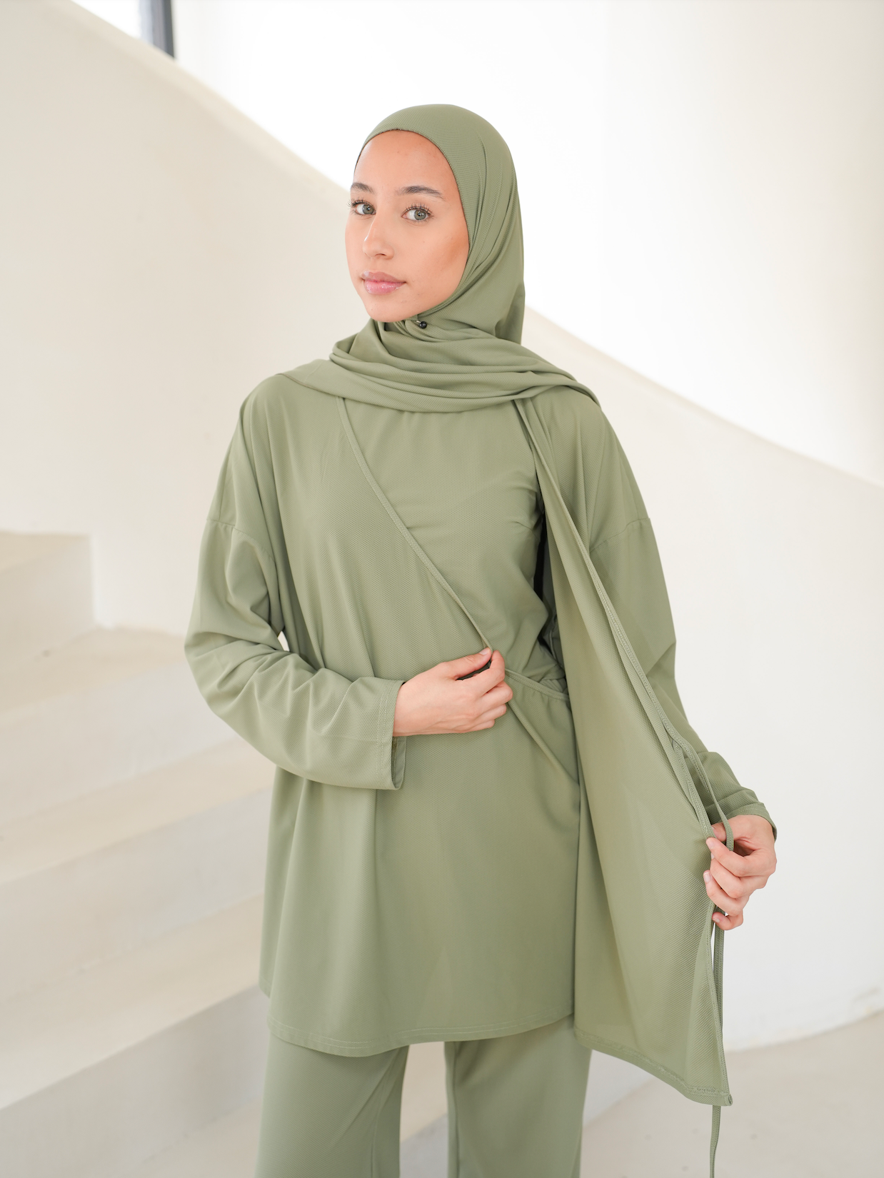 Burkini Portefeuille - TRANSBRONZANT VERT AMANDE