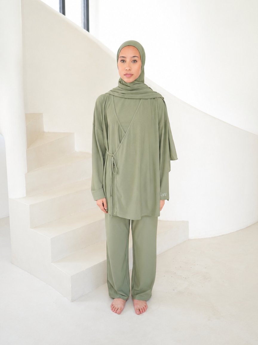 Burkini Portefeuille - TRANSBRONZANT VERT AMANDE